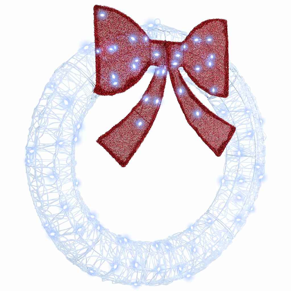 Kranz mit 80 LEDs Kaltweiß 92 x 9.5 x 92 cm Acryl