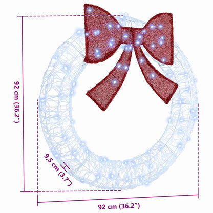 Kranz mit 80 LEDs Kaltweiß 92 x 9.5 x 92 cm Acryl