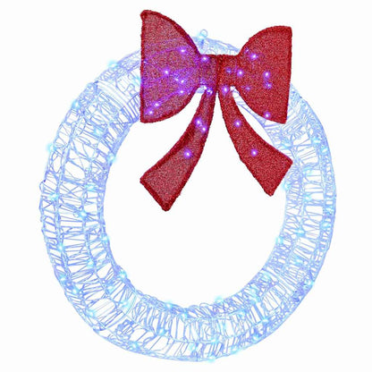 Kranz mit 80 LEDs Blau 92 x 9.5 x 92 cm Acryl