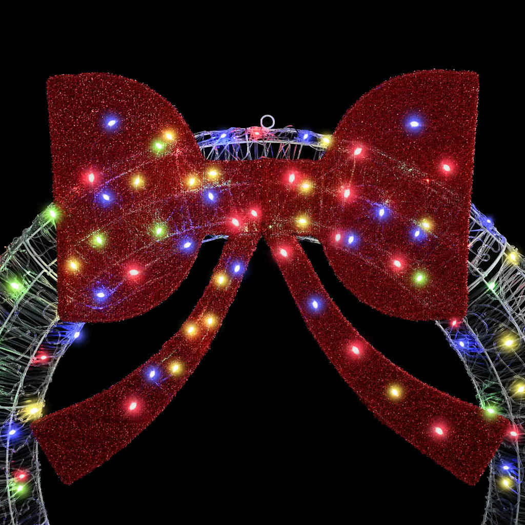 Kranz mit 80 LEDs Mehrfarbig 92 x 9.5 x 92 cm Acryl