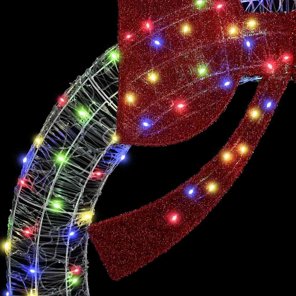 Kranz mit 80 LEDs Mehrfarbig 92 x 9.5 x 92 cm Acryl