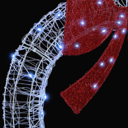 Kranz mit 150 LEDs Kaltweiß 120 cm Acryl