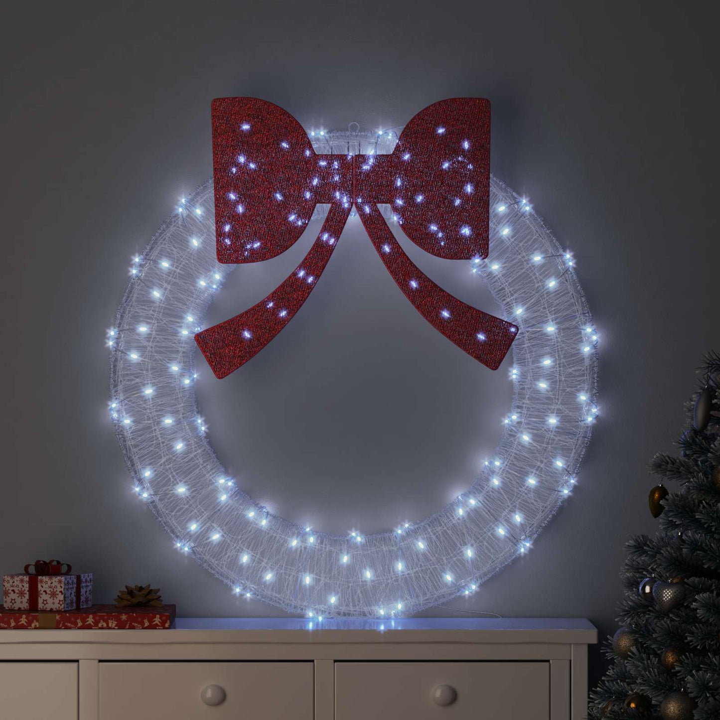 Ghirlanda con 150 LED bianco freddo, 120 cm, acrilico