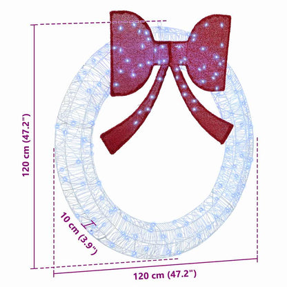 Kranz mit 150 LEDs Kaltweiß 120 cm Acryl