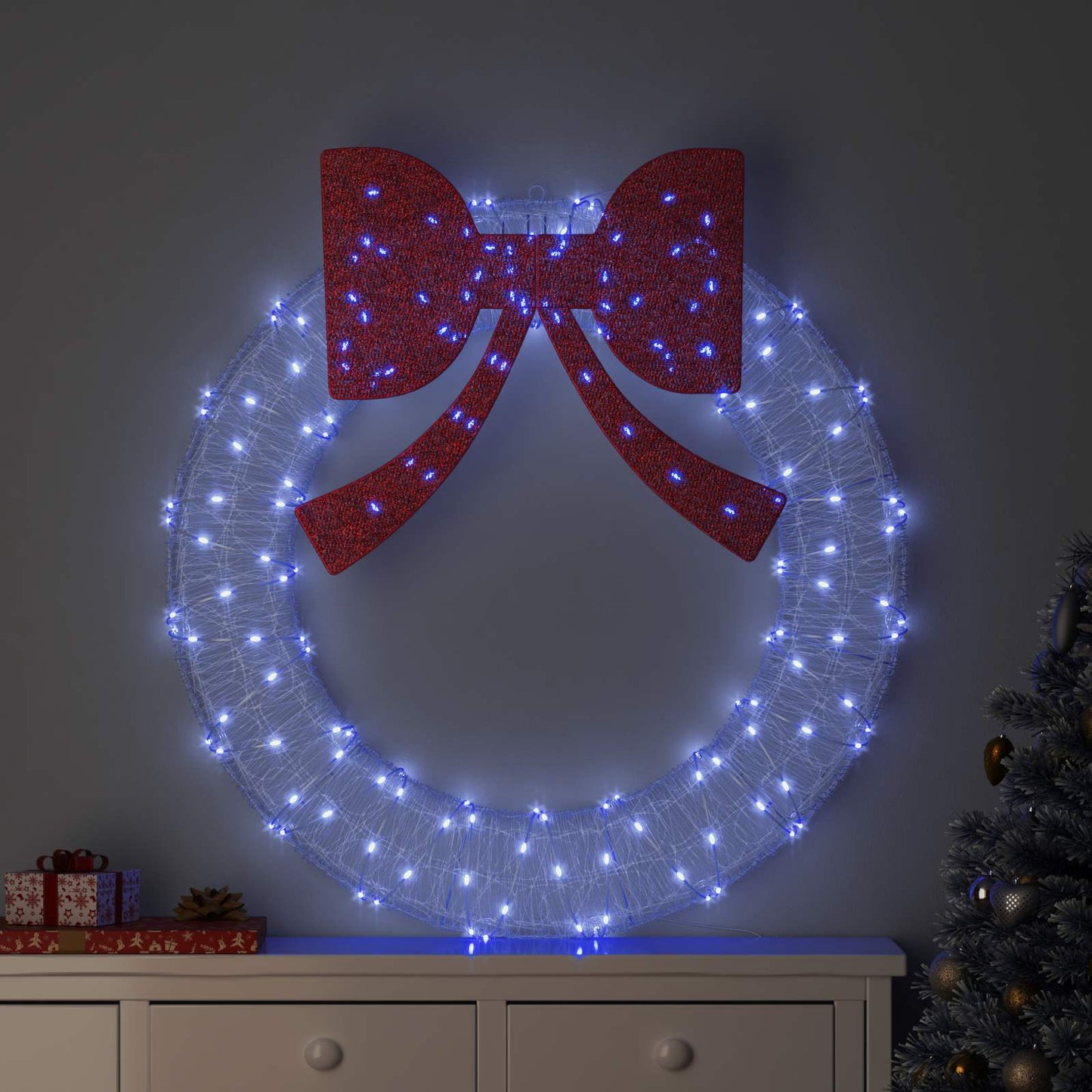 Ghirlanda con 150 LED blu, 120 cm, acrilico