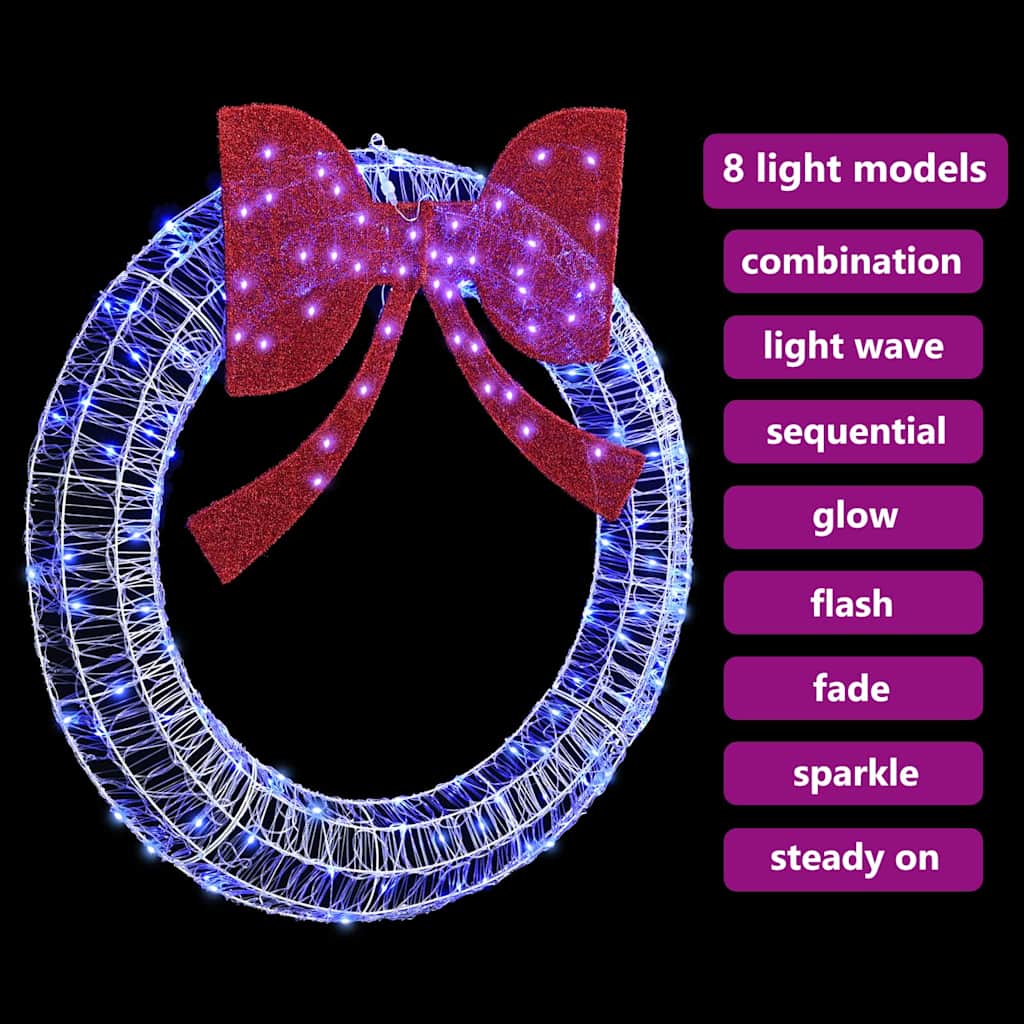 Kranz mit 150 LEDs Blau 120 cm Acryl