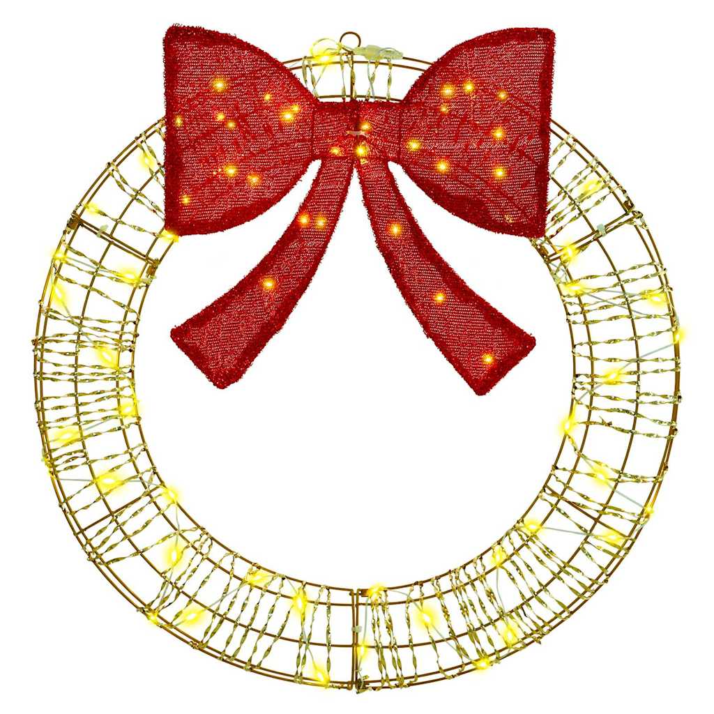 Corona con 60 LED bianco caldo, 75 cm, PET