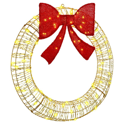 Kranz mit 80 LEDs Warmweiß 90 cm PET