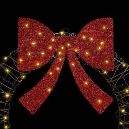 Kranz mit 60 LEDs Warmweiß 75 cm Rattan