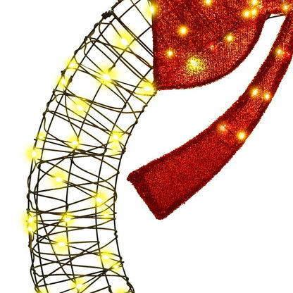 Kranz mit 150 LEDs Warmweiß 120 cm Rattan