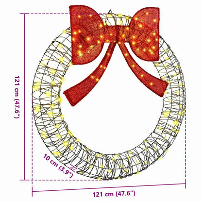 Kranz mit 150 LEDs Warmweiß 120 cm Rattan