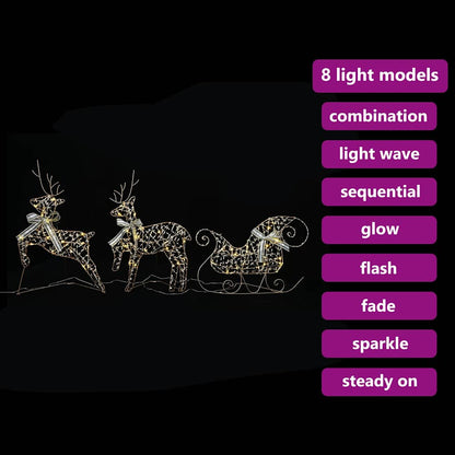LED Rentiere mit 60 LEDs 3 pcs Warmes Weiß Haustier