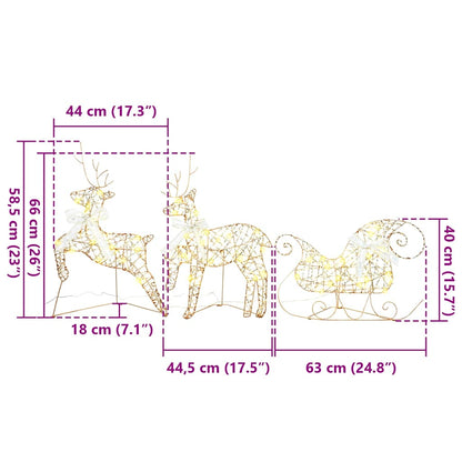 LED Rentiere mit 60 LEDs 3 pcs Warmes Weiß Haustier
