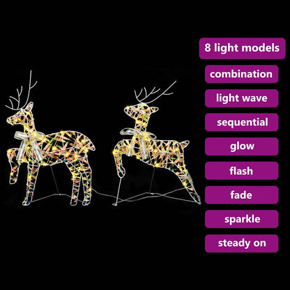 LED Rentiere mit 40 LEDs 2 pcs Warmes Weiß Haustier