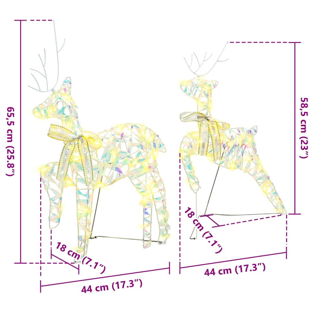 LED Rentiere mit 40 LEDs 2 pcs Warmes Weiß Haustier