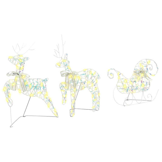 LED Rentiere mit 60 LEDs 3 pcs Warmes Weiß PET