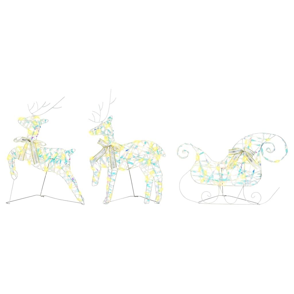 LED Rentiere mit 60 LEDs 3 pcs Warmes Weiß PET