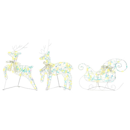 LED Rentiere mit 60 LEDs 3 pcs Warmes Weiß PET