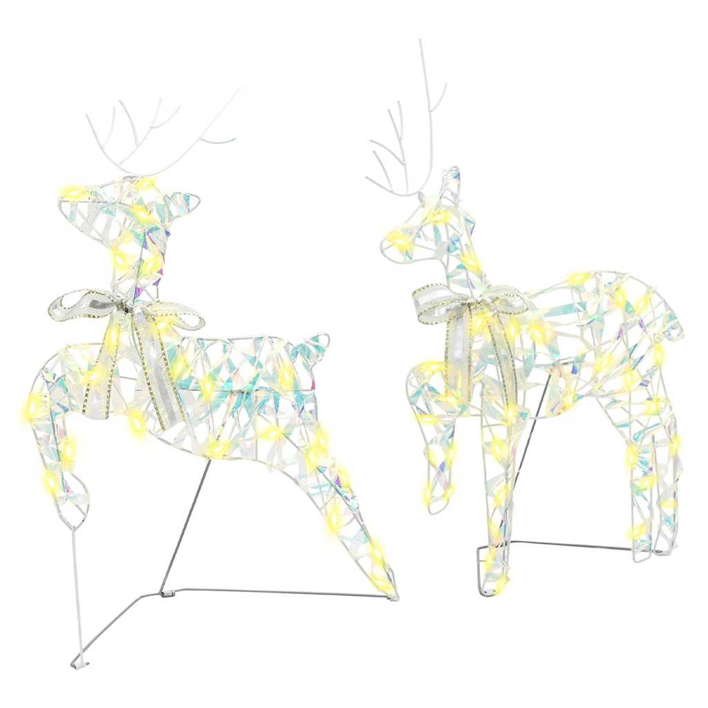 LED Rentiere mit 60 LEDs 3 pcs Warmes Weiß PET
