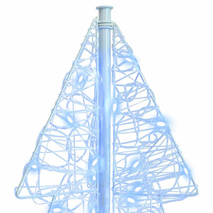 Weihnachtsbaum mit 100 LEDs Kaltweiß 120 cm Acryl