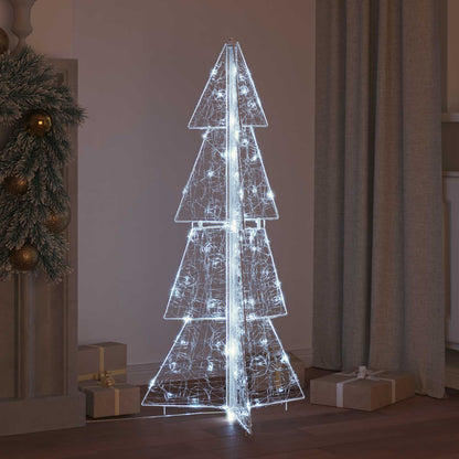 Weihnachtsbaum mit 100 LEDs Kaltweiß 120 cm Acryl