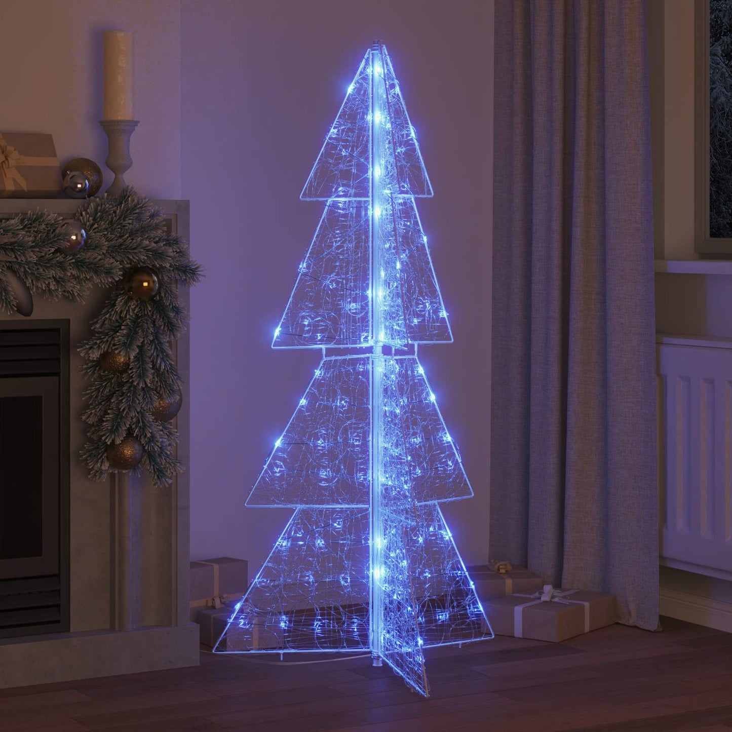 Weihnachtsbaum mit 160 LEDs Blau 150 cm Acryl