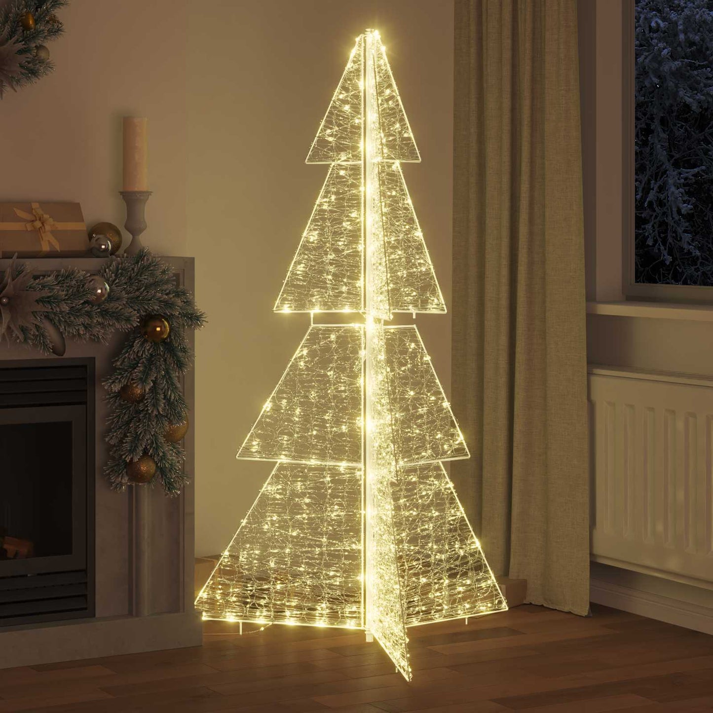 Weihnachtsbaum mit 240 LEDs Warmes Weiß 180 cm Acryl