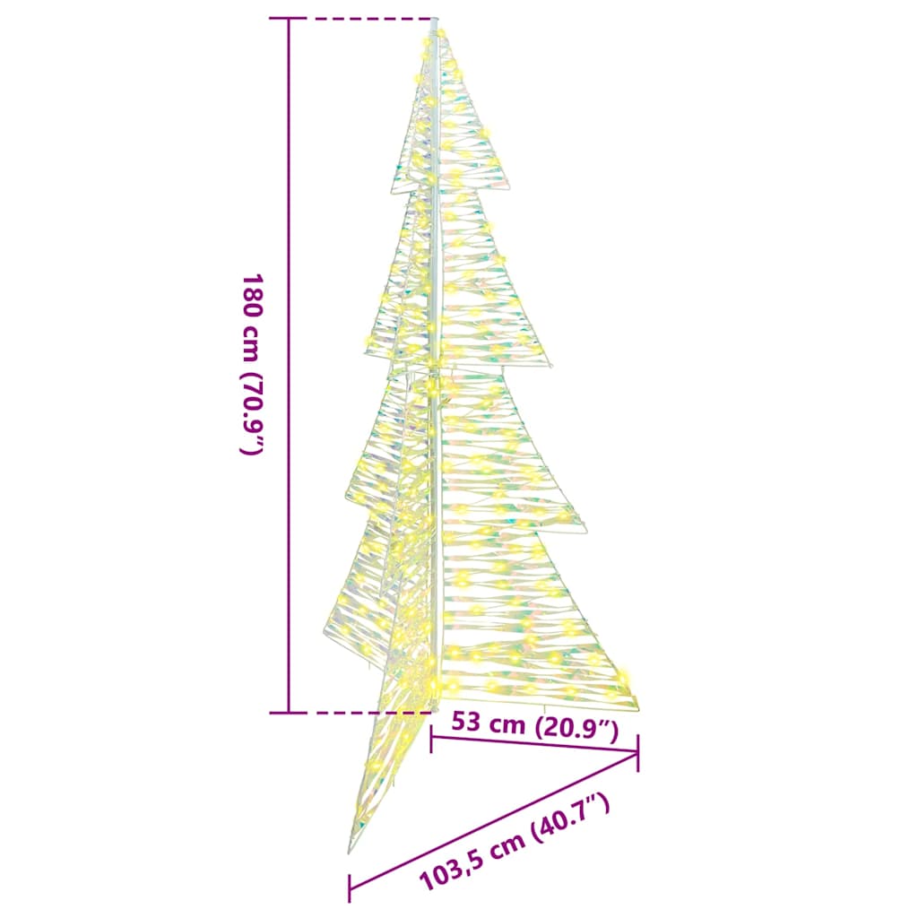 Weihnachtsbaum mit 240 LEDs Warmes Weiß 180 cm PET