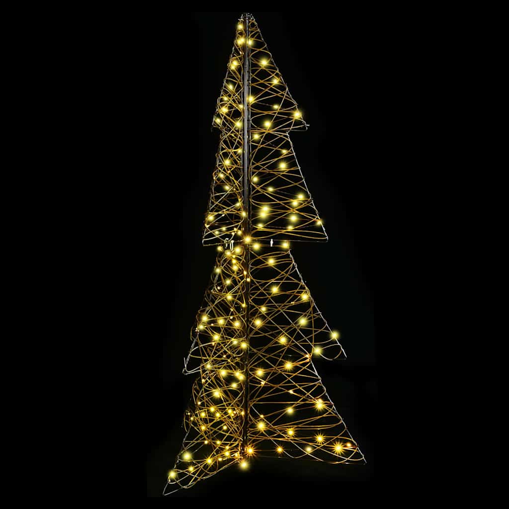 Albero di Natale con 160 LED bianco caldo, 150 cm, rattan