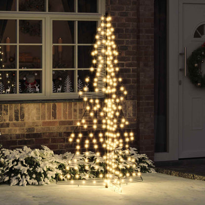 Albero di Natale con 240 LED bianco caldo, 180 cm, rattan