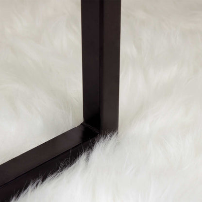Kunstschaffell Teppich Tafalla Weiß 80 x 250 cm Polyester