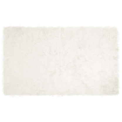 Kunstschaffell Teppich Tafalla Weiß 100 x 200 cm Polyester