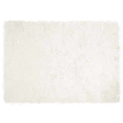 Kunstschaffell Teppich Tafalla Weiß 240 x 340 cm Polyester