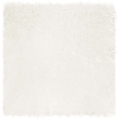 Kunstschaffell Teppich Tafalla Weiß 160 x 160 cm Polyester