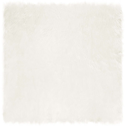 Kunstschaffell Teppich Tafalla Weiß 240 x 240 cm Polyester