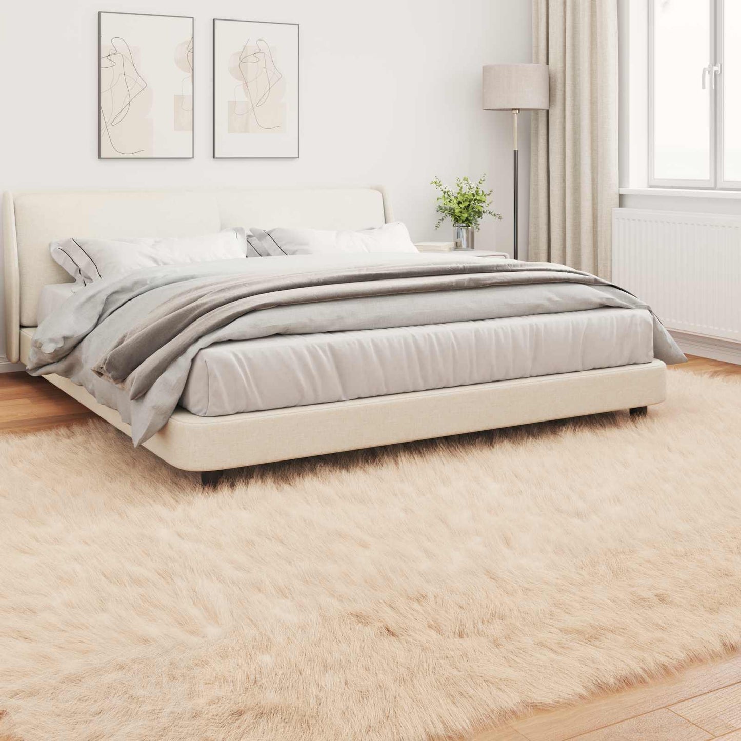 Kunstschaffell Teppich Tafalla Beige 200 x 280 cm Polyester