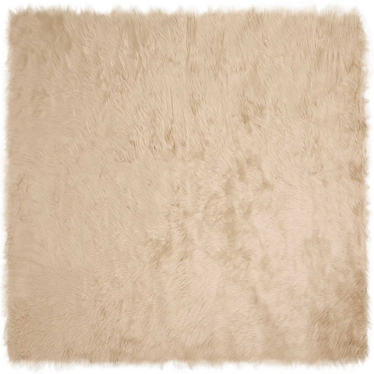 Kunstschaffell Teppich Tafalla Beige 160 x 160 cm Polyester