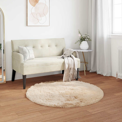 Kunstschaffell Teppich Tafalla Beige Ø 120 cm Polyester