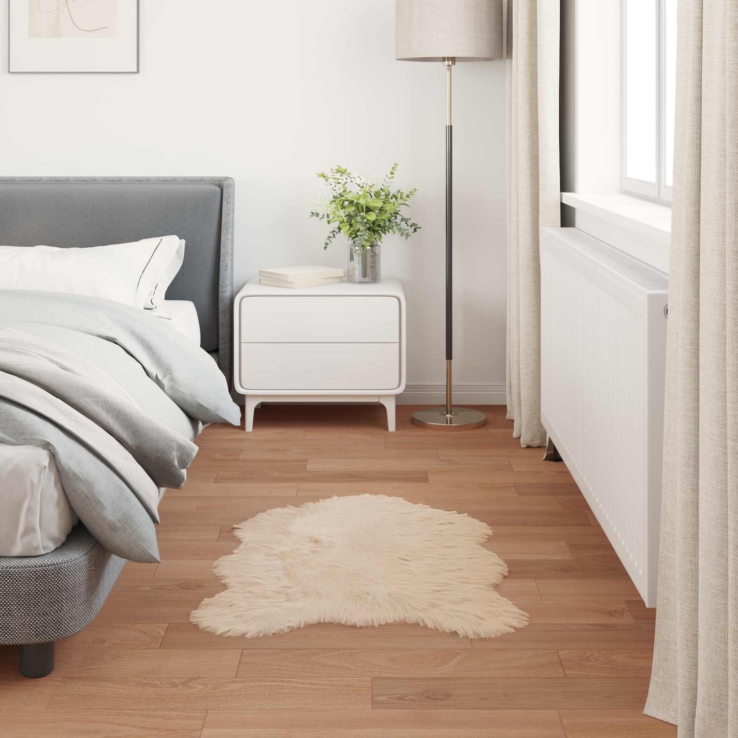 Kunstschaffell Teppich Tafalla Beige 50 x 80 cm Polyester