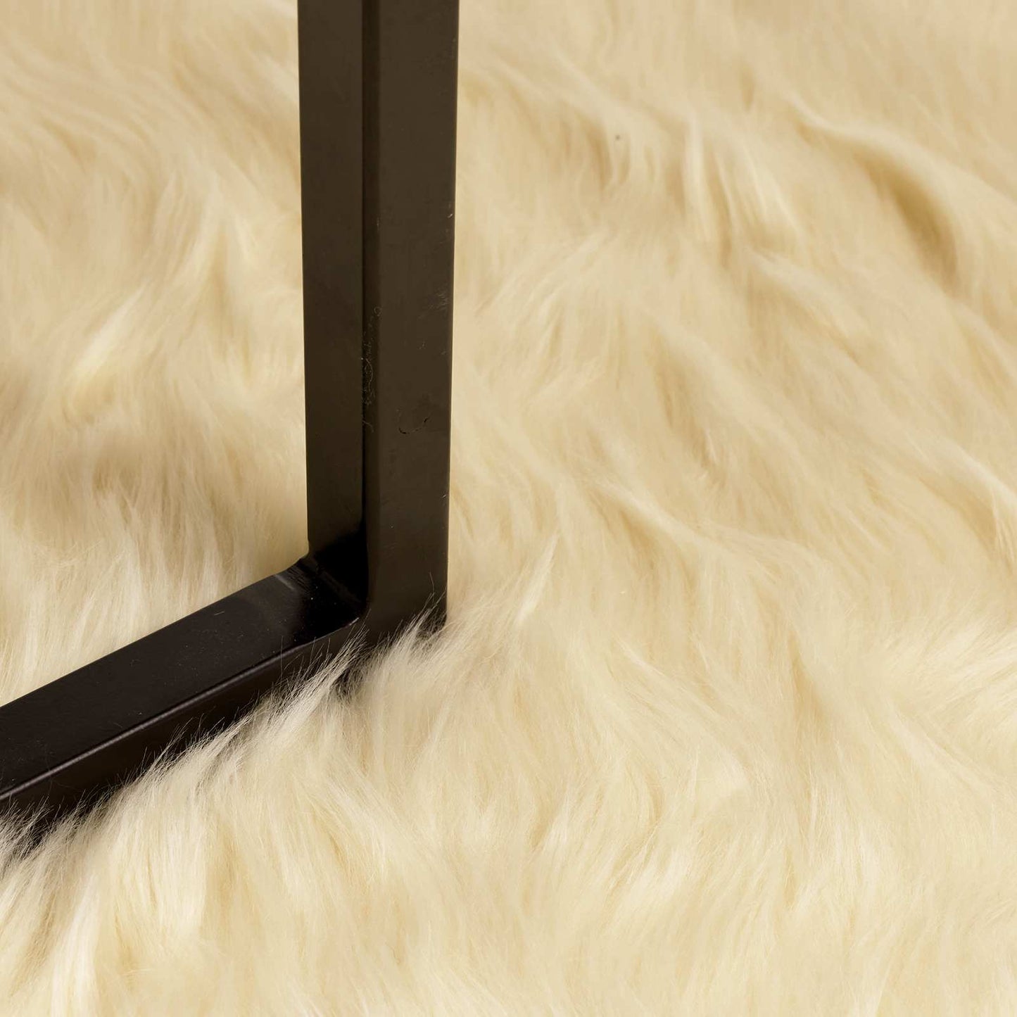 Kunstschaffell Teppich Tafalla Creme Ø 120 cm Polyester