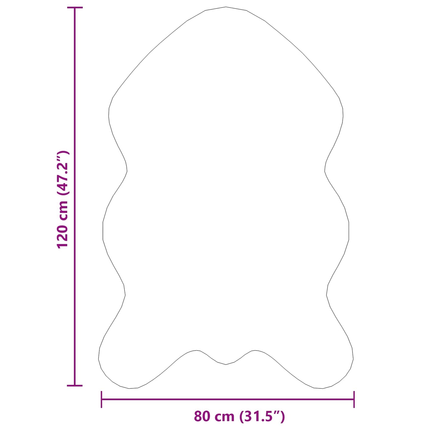 Kunstschaffell Teppich Tafalla Creme 80 x 120 cm Polyester