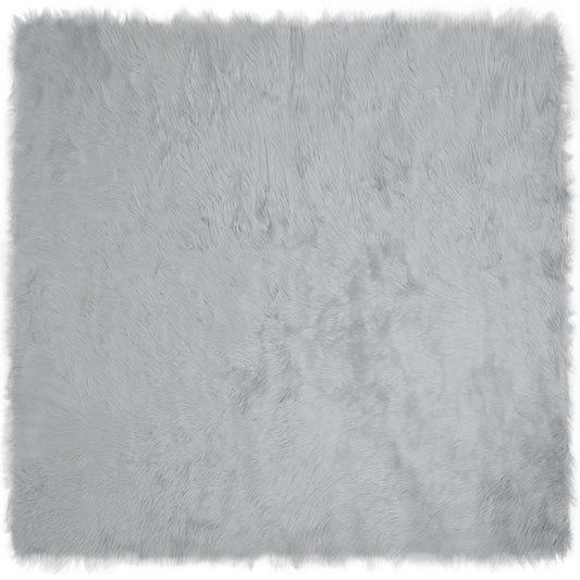 Kunstschaffell Teppich Tafalla Grau 160 x 160 cm Polyester