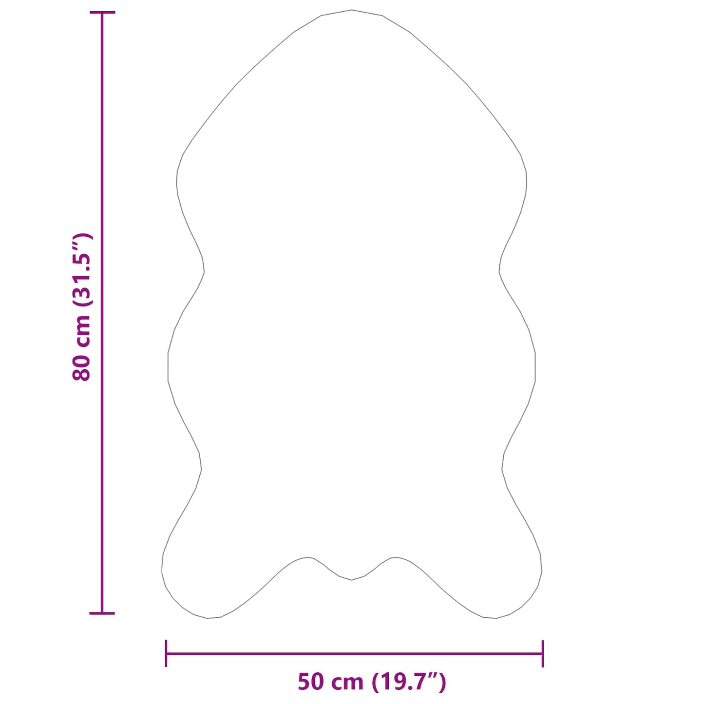 Kunstschaffell Teppich Tafalla Grau 50 x 80 cm Polyester