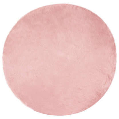 Kunstschaffell Teppich Tafalla Rosa Ø 80 cm Polyester