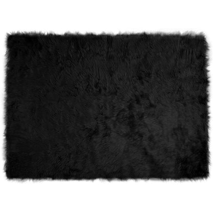 Kunstschaffell Teppich Tafalla Schwarz 120 x 170 cm Polyester