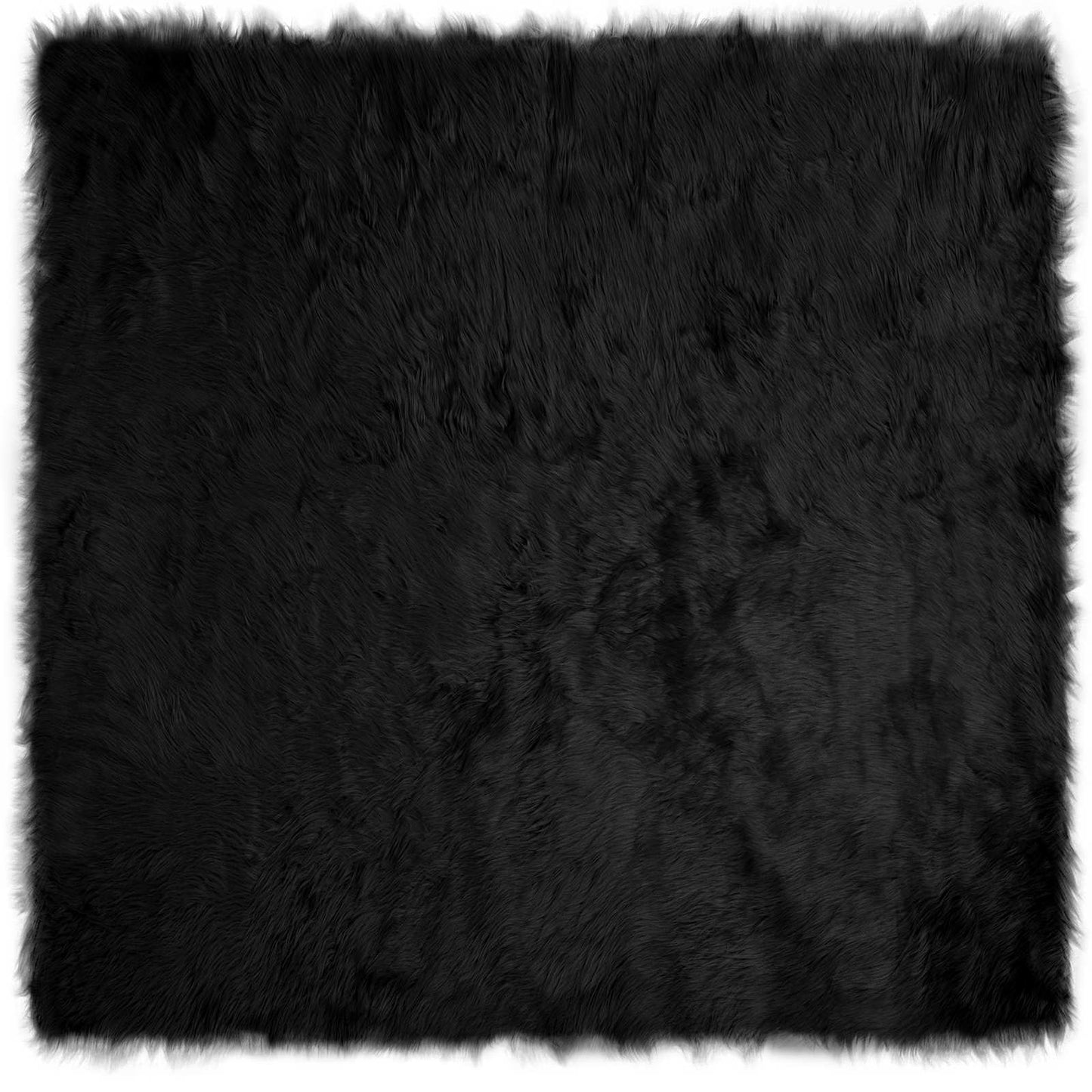 Kunstschaffell Teppich Tafalla Schwarz 120 x 120 cm Polyester