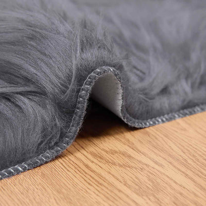 Kunstschaffell Teppich Tafalla Anthrazit 140 x 200 cm Polyester