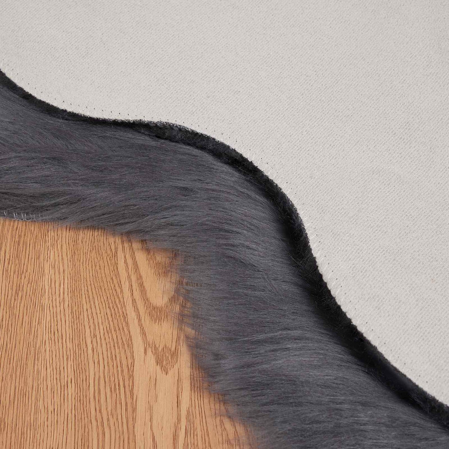 Kunstschaffell Teppich Tafalla Anthrazit 80 x 120 cm Polyester