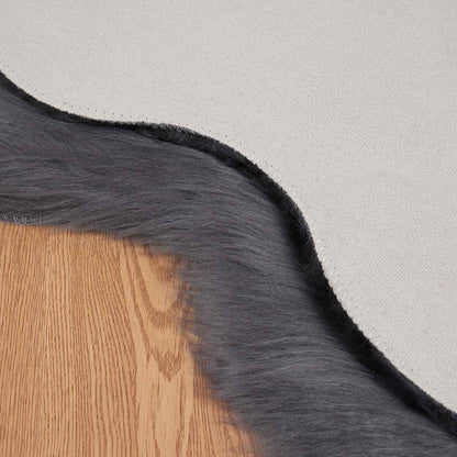 Kunstschaffell Teppich Tafalla Anthrazit 80 x 120 cm Polyester