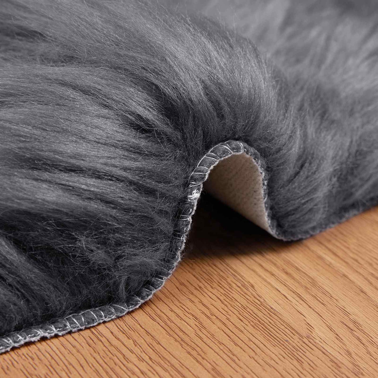 Kunstschaffell Teppich Tafalla Anthrazit 80 x 120 cm Polyester